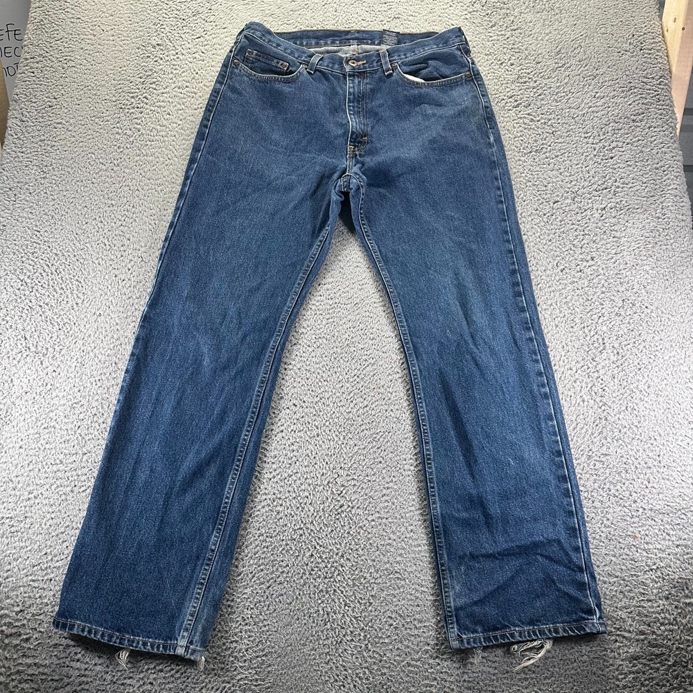 Vintage Faded Glory Jeans Mens 34x34 Blue Cotton Denim Straight Faded Workwear